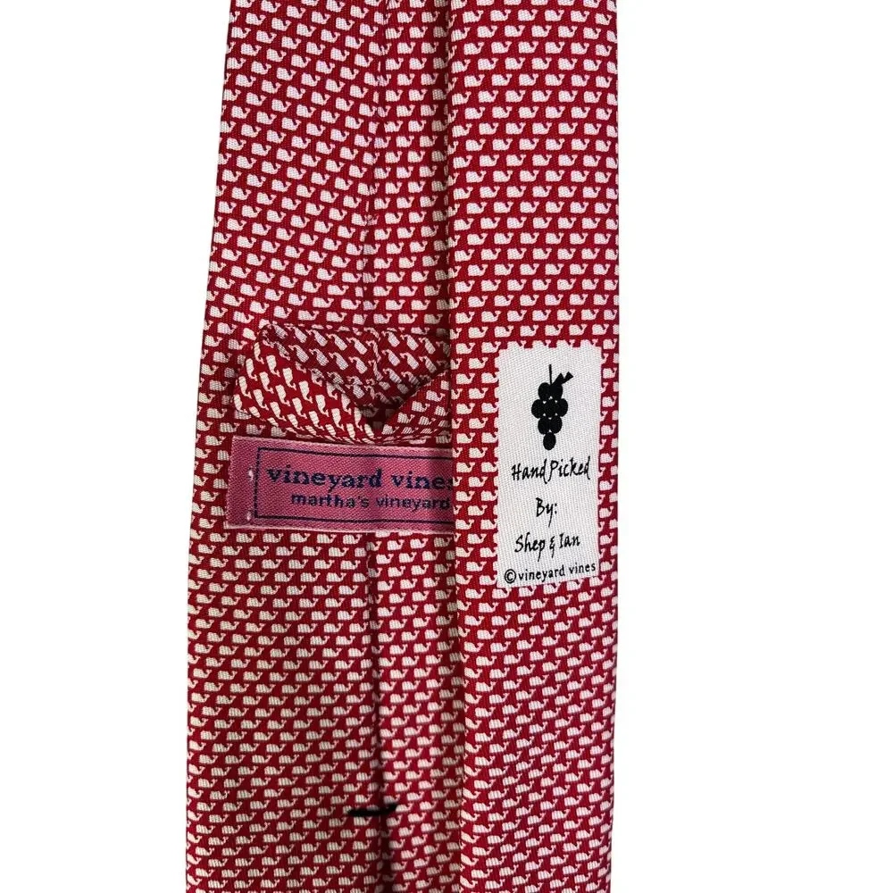 Vineyard Vines‎ Necktie Boys OS Red White Classic Preppy Whale Print